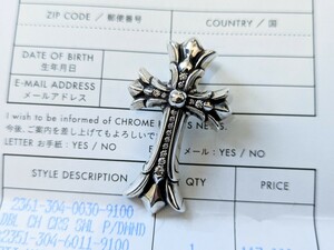 【流通量わずか！！】クロムハーツ　CHROME HEARTS　ダブルクロス　ペンダント　ネックレス　純正ダイヤ　インボイス原本