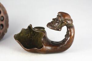 極美古銅煎茶道具 質感 細工銅達磨の祖置物香器 瞑想=知恵の発源、縁起物