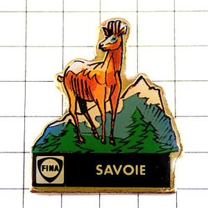 ピンバッジ・サヴォワの鹿シカ険しいアルプスの山◆フランス限定ピンズ◆レアなヴィンテージものピンバッチ