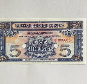 紙幣◆イギリス軍 軍票 5シリング 1950年頃●世界の偉大な歴史的紙幣 フランクリンミント 美品
