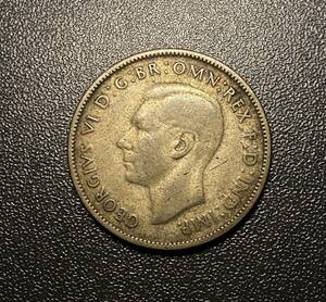 1947オーストラリア2シリング銀貨　コイン　硬貨　古銭　美品　レア