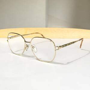 ◆LEONARD レオナール 眼鏡フレーム メガネ GPB ゴールド eyewear 老眼鏡 レディース 女性用 柄テンプル 日本製 MADE IN JAPAN