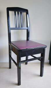 [W4026] ITO 背もたれ付ピアノ椅子 / イトウ レトロチェア トムソンチェア 高さ調節機能 イス 中古 現状品