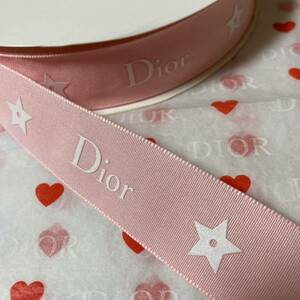 【超レア】Dior/ピンク星/ラッピングリボン【幅2.5㎝×1m】