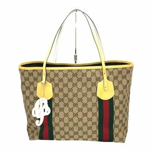 GUCCI グッチ　GGキャンバス ウェビング シェリー ライン トートバッグ ハンドバッグ 211970 チャーム・保存袋付き　fe ABK