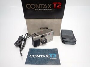 良品 CONTAX T2 (Sonnar 38mm F2.8 T*) コンタックス 京セラ コンパクトフィルムカメラ 元箱/説明書付 ∬ 6DE75-9