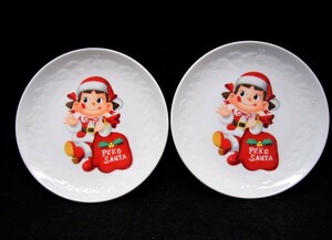 ★823 E-2 非売品　不二家　ペコちゃんイヤープレート　クリスマスプレート　1997年　店頭展示品 2枚セット