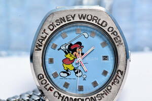 ヴィンテージ　貴重　ジャンク　ＥＬＧＩＮ　ＷＤＷ　７２年　ＰＧＡゴルフツアー　ミッキーマウス　OH済