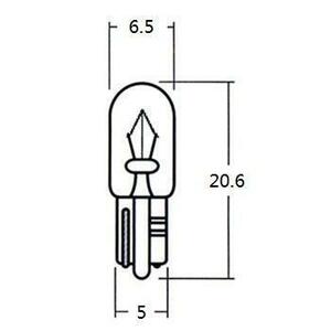 12V 1.7W　T6.5　ウェッジ[Y5118]メーター球、ポジション球