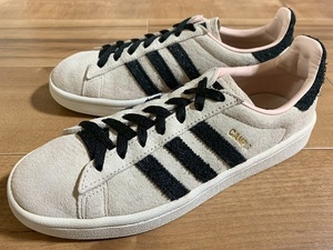 良品、レア! ADIDAS アディダス CAMPUS W キャンパス パステルピンク/黒 2018年製 24cm オリジナル ビンテージ フランス ガゼル サンバ