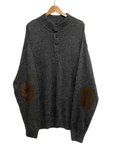 ●美品 CHAPS ヘンリーネックエルボーパッチ付きニットセーター Size3XB/3TF 大きいサイズ