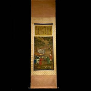3-ge5179 【高】中国書画『李在(1400 ~ 1487)明代の画家です』掛け軸 書画立軸 中国美術 紙本 骨董 長巻 文人画