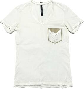 Safari掲載 定価1.1万 wjk poket combed jersey V S/S tee S レザーポケットジャージTシャツ akm ジュンハシモト