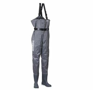 XL 27cm Pazdesig パズデザイン PVC BOOTS CHEST HIGH WADER FS ブーツチェストハイウェーダー FS PPW-451 グレー スパイク底