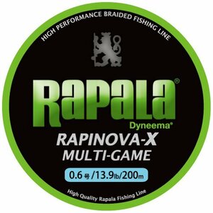 Rapala(ラパラ) PEライン ラピノヴァX マルチゲーム 200m 0.6号 13.9lb 4本編み ライムグリーン RLX200M06L