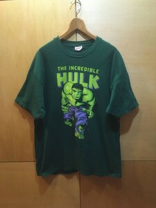 古着 MARVEL HULK ハルク Tシャツ XL マーベル コミックス キャラクター アメコミ USA 90s ビンテージ 緑
