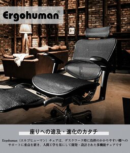 【新品】新型 Ergohuman Pro 2 エルゴヒューマン プロ 2 オットマン ヘッドレスト付 ランバーサポート付 前傾チルト機能 店頭引取可