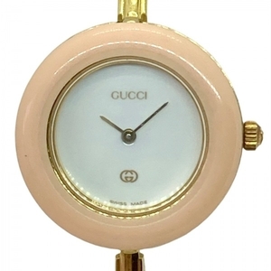 GUCCI(グッチ) 腕時計■美品 ベゼルウォッチ 1100-L レディース 白