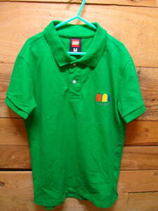 全国送料無料 レゴ LEGO ブロック レディース 半袖 緑色 胸ブロック刺繍入りポロシャツ Mサイズ