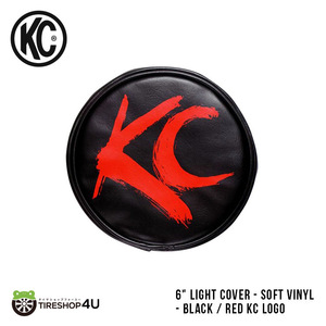 KC HiLiTES 6Light Cover - Soft Vinyl - Black / Red KC Logo ライトカバー ソフトビニール ブラック × レッド