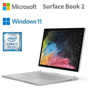 【Microsoft Surface Book 2】タッチパネル ノートパソコン / Win11Pro / Corei7-8650U / SSD-256GB / 16GB / 15.0
