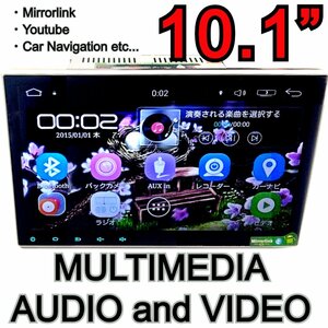 新品 横型 10.1インチ Android カーマルチメディアオーディオ タッチ 2DIN Youtube ミラーリンク モニター DVD SD ナビ GPS ブルートゥース
