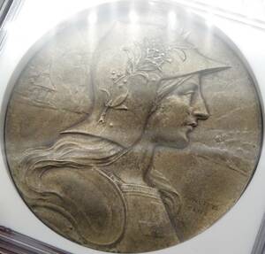 【スイス　射撃祭　大型銀メダル】ルツェルン　1901年　ヘルベティア　女神　銀貨　銀メダル　NGC社　未使用　アンティーク　コイン