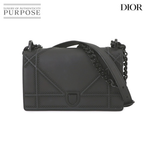 クリスチャン ディオール Christian Dior ディオラマ チェーン ショルダー バッグ レザー ブラック Diorama Bag 90231354