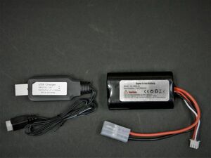 【Heng Long（ヘンロン）1/16スケール 戦車ラジコン専用】 7.4V/1800ｍAh タミヤ型コネクター バッテリー・充電器セット