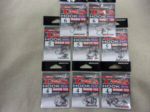 デコイ ダウンショットフック マスバリ　#6 #5 #4　 合計8枚セット 送料185円 W-123　DECOY DS フック　必ずフックが上を向く 下野流 W123