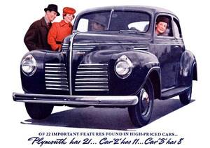 ◆1940年の自動車広告　プリムス　PLYMOUTH クライスラー