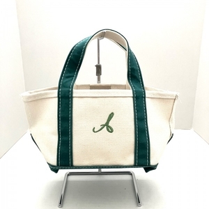 エルエルビーン L.L.Bean トートバッグ - キャンバス アイボリー×グリーン ミニバッグ バッグ