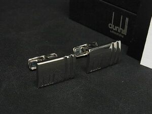 ■新品同様■ dunhill ダンヒル カフス カフリンクス アクセサリー ビジネス 紳士 メンズ シルバー系 AI2899オZ