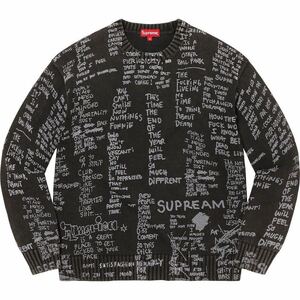 【新品未使用】 23SS 新品 SUPREME シュプリーム GONZ POEMS SWEATER ニット 長袖 BLACK M ブラック 黒色