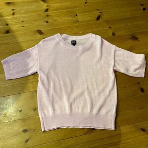 美品　ＧＡＰ　リネン混　半袖　サマーニット　ピンク　