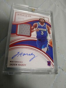 2022-23 Immaculate RPA JADEN HARDY RC PATCH AUTO 09/49 49枚限定