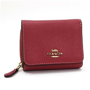 51095 コーチ 三つ折り財布 ピンク レザー F37968 中古 ABランク COACH ｜ レディース 女性