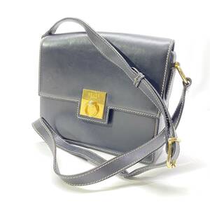 1円～ 8T30140224 CELINE セリーヌ ショルダーバッグ レザー ゴールド金具 ブラック M08 中古品 ブランド品