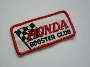 ビンテージ ホンダ HONDA BOOSTER CLUB チェッカーフラグ ワッペン/エンブレム 自動車 バイク オートバイ 整備 作業着 70