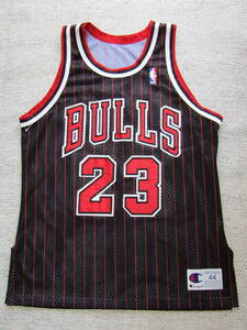 美品 90s NBA マイケル・ジョーダン BULLS シカゴ・ブルズ Champion チャンピオン オーセンティック ユニフォーム 当時物 ジャージ 刺繍 L