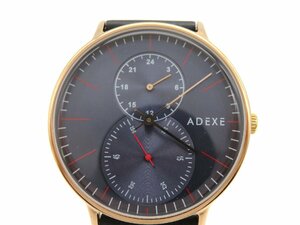 1円◆稼働◆ ADEXE ブラック クオーツ メンズ 腕時計 M03104