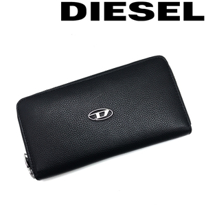 DIESEL ディーゼル 財布 ジップアラウンド GARNET 型押しレザー ブラック X09015-P0685-T8013