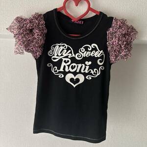 【1回着用新品同様】RONIロニィ　ヒョウ柄フリルチュールTシャツ110 カタログ雑誌掲載　アースマジック 半袖Tシャツ