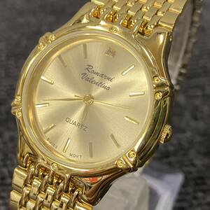 ★【売り切り】Romanui Valentino ロマーニ バレンティノ ゴールドカラー クォーツ アナログ腕時計