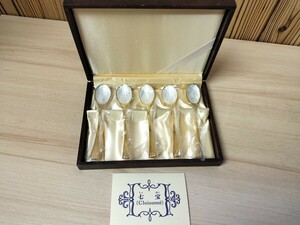 ★未使用　七宝焼　ティースプーン　薔薇　5本セット★