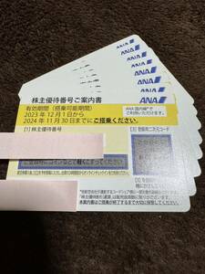 【送料無料】ANA日本航空株主割引優待券8枚　2024年11月30日まで有効