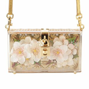 【ドルチェアンドガッバーナ】Dolce&Gabbana ドルチェボックス クラッチ プレキシグラス フラワー クリア ショルダーバッグ【中古】194654