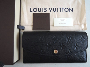 LOUIS VUITTON ルイヴィトン モノグラム アンプラント ポルトフォイユ・エミリー M62369 長財布 黒/本物