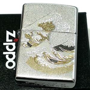 ZIPPO ライター 和柄 波富士 ジッポ シルバー 日本 和風 銀 デンチュウバン メンズ プレゼント ギフト
