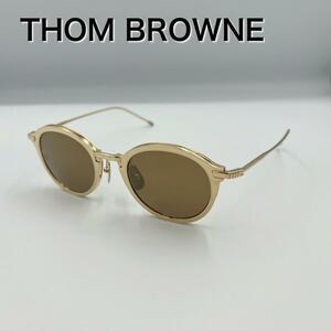 THOM BROWNE サングラス TB-110-C-T-GLD-48 トムブラウン メガネ アイウェア 度なし ゴールド ブラウンレンズ